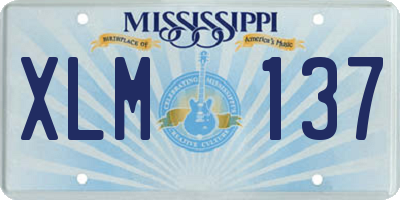 MS license plate XLM137