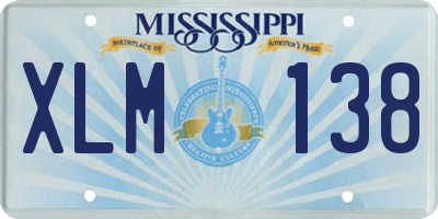 MS license plate XLM138