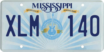MS license plate XLM140