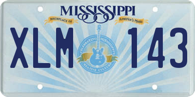 MS license plate XLM143