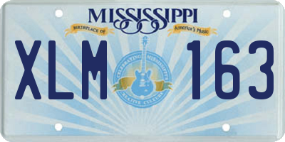 MS license plate XLM163