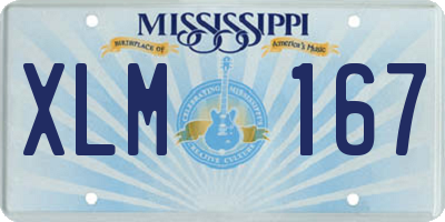 MS license plate XLM167