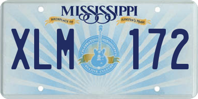 MS license plate XLM172