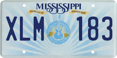 MS license plate XLM183
