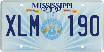 MS license plate XLM190