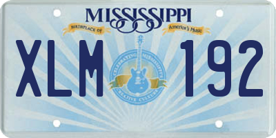 MS license plate XLM192