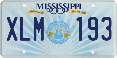 MS license plate XLM193