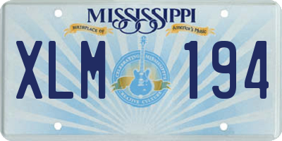 MS license plate XLM194