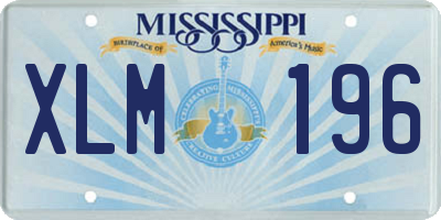 MS license plate XLM196