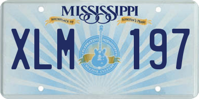 MS license plate XLM197
