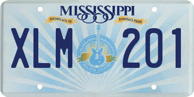 MS license plate XLM201
