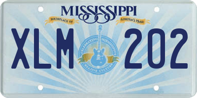 MS license plate XLM202