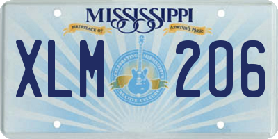 MS license plate XLM206