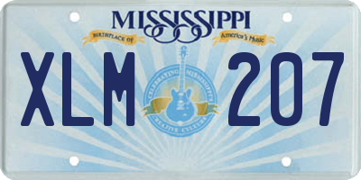 MS license plate XLM207