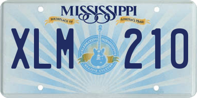 MS license plate XLM210