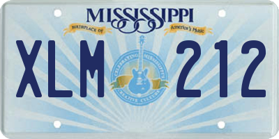 MS license plate XLM212