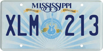 MS license plate XLM213