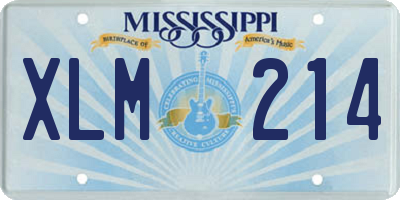 MS license plate XLM214