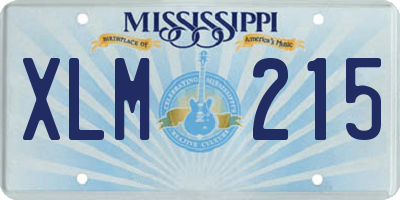 MS license plate XLM215