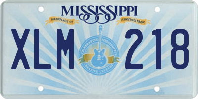 MS license plate XLM218