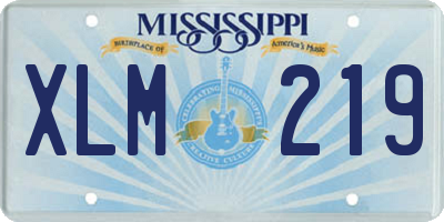 MS license plate XLM219