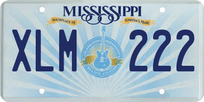 MS license plate XLM222