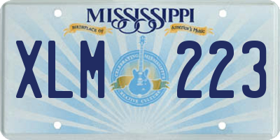MS license plate XLM223