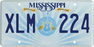 MS license plate XLM224