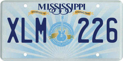 MS license plate XLM226