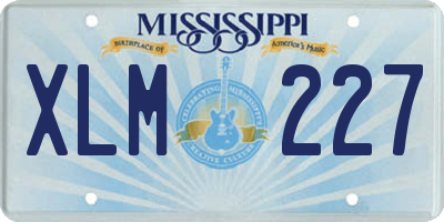 MS license plate XLM227