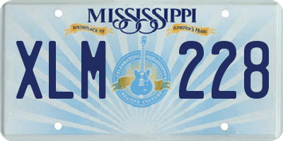 MS license plate XLM228