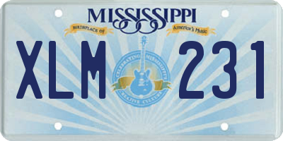 MS license plate XLM231
