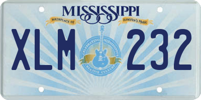 MS license plate XLM232