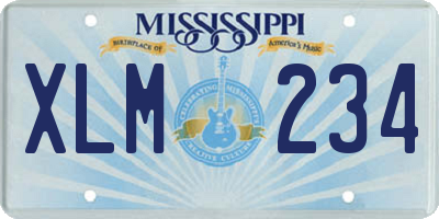 MS license plate XLM234