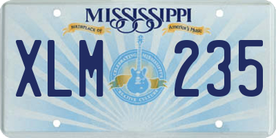 MS license plate XLM235