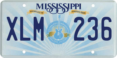 MS license plate XLM236