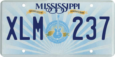 MS license plate XLM237