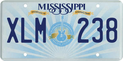 MS license plate XLM238