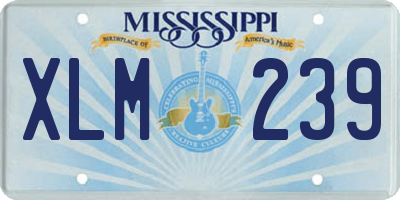 MS license plate XLM239