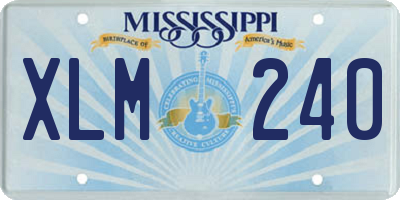 MS license plate XLM240