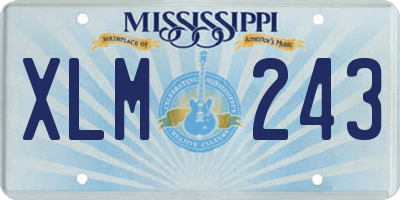 MS license plate XLM243