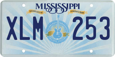 MS license plate XLM253