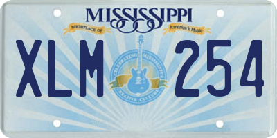 MS license plate XLM254