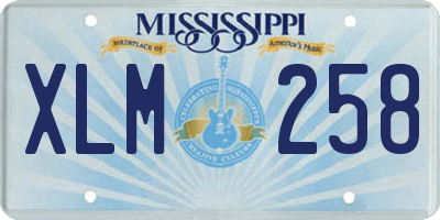MS license plate XLM258