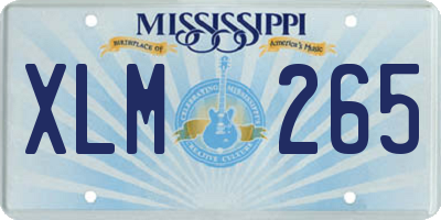 MS license plate XLM265