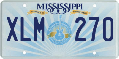 MS license plate XLM270