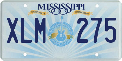 MS license plate XLM275