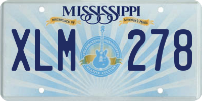MS license plate XLM278