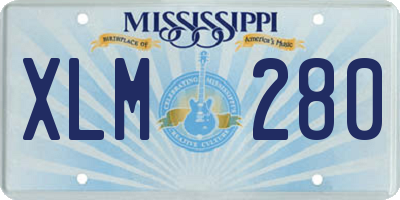MS license plate XLM280