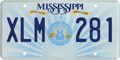 MS license plate XLM281